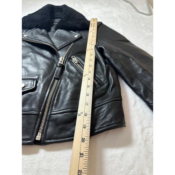 Mackage Black Lamb Leather Down Insulated Biker Moto Motorcycle Jacket Small EUC - Picture 4 of 8